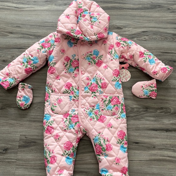 Mini Mou Girls Floral Winter Suit - Picture 1 of 5
